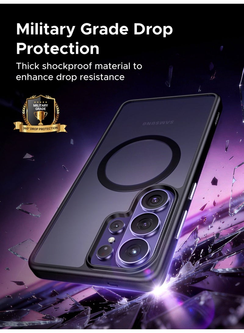 يو جرين جراب مغناطيسي لهاتف سامسونج جالاكسي S26 ألترا، [حماية من السقوط] [ظهر غير لامع شفاف] [متوافق مع ملحقات MagSafe الدائرية] غطاء فائق المقاومة للصدمات، كفر مغناطيسي اس ٢٦ الترا مع حافة مقاومة للصدمات - Image 3